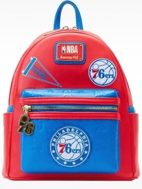 NBA Philadelphia 76ers Kids Red and Blue Mini Backpack